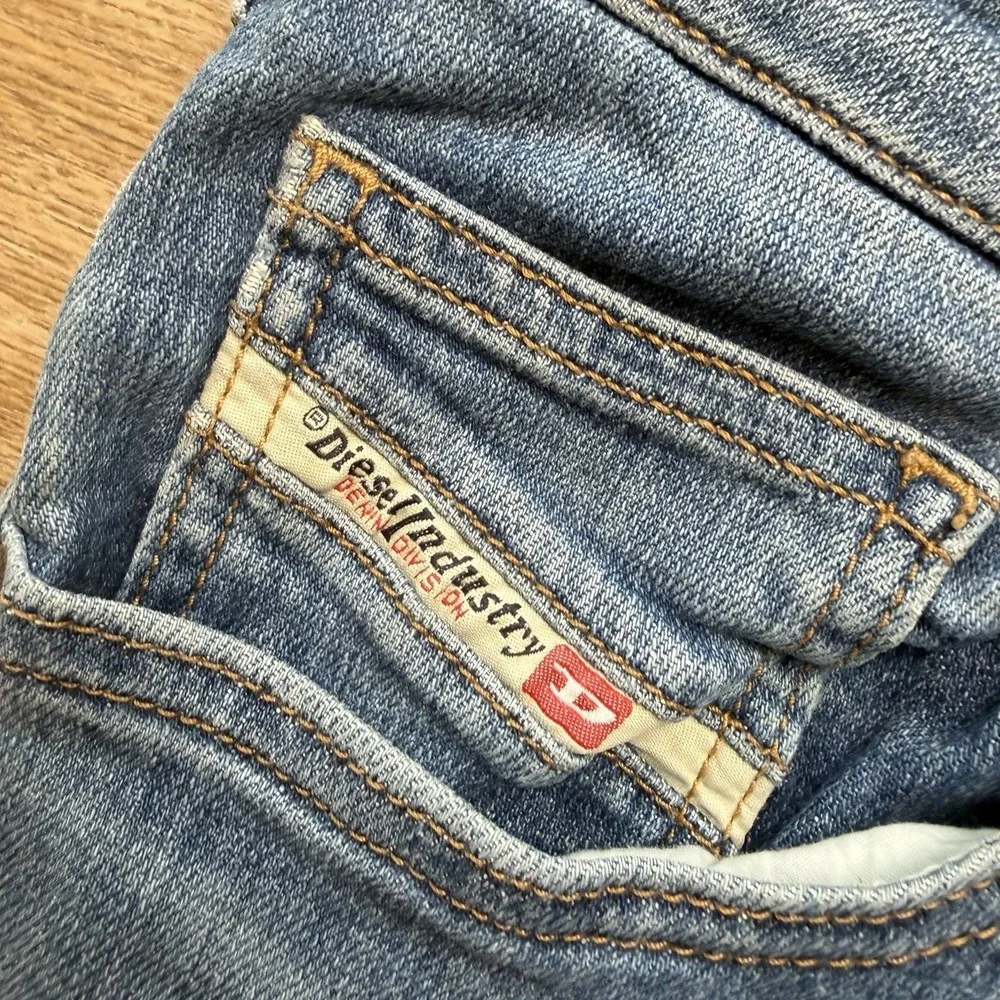 Diesel D-Yennox Jeans Men 32x32 Blue Tapered Stretch Light Wash Distressed 0IHAT